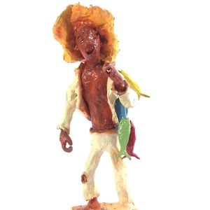 VTG Mexican Paper Mache Statue Mexican Folk-art